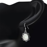 Mother of Pearl Silver Earrings, e362h
